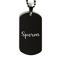 Black Dog Tag, Dog Tag for Sperm, Laser Engraved Tag, Gifts for Sperm, Necklace Gift, Bullet Dog Tags