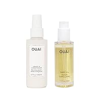 OUAI Leave-In Conditioner + Hair Oil Bundle - Hair Styling Products for Frizz Control, Heat Protection, Detangling, and Added Shine - Paraben & Sulfate-Free Hair Care (2 Count, 4.7 Oz/1.5 Oz)