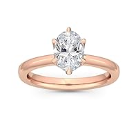 1-5 Carat (ctw) Rose Gold Pear Cut LAB GROWN Diamond Solitaire Engagement Ring [ Color E-F, Clarity VS2-SI1 ]
