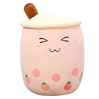 KEDE Cartoon Bubble Tea Plush Pillow,Plush Boba Tea Cup Toy Figurine Toy,Multiple Sizes Cute Bubble Tea Cup Shaped Pillow (C-2,19.6'')