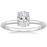 JEWELERYIUM 1 CT Oval Cut Colorless Moissanite Engagement Ring, Wedding/Bridal Ring Set, Halo Style, Solid Sterling Silver Antique Anniversary Bridal Jewelry, Awesome Birthday Gifts for Her