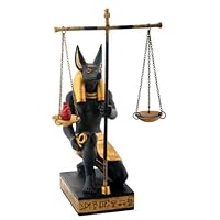 SUMMIT COLLECTION Black and Gold Anubis Scales of Justice Egyptian Statuette
