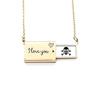 Dangerous Checal Frightful Circle Symbol Letter Envelope Necklace Pendant Jewelry