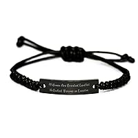 All Women are Created Equal but The Coolest Become an. Black Rope Bracelet, Executive Engraved Bracelet, Brilliant Gifts for Executive
