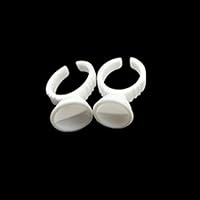 1000PCS Disposable Plastic Nail Art Tattoo Glue Pallet Holder， Eyelash Extension Rings Adhesive Pigment Rings Ink Cup Rings Tattoo Material Cup Makeup Application Tools (S-with separate)