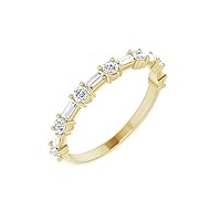 14k Yellow Gold Anniversary Band Ring Lab Created Diamond Straight Baguette 3x1.25mm Lab grown Diamo Jewelry Gifts for Women