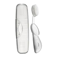 RADIUS Toothbrush Big Brush with Replaceable Brush Head BPA Free ADA Accepted - Right Hand - Marble Brush with Clear Case