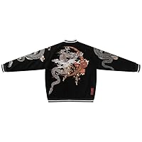Japanese Embroidered Cotton Padded Jacket Men Dragon Harajuku Winter Corduroy Baseball Coats Loose Clothing