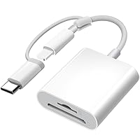 SD Card Reader for iPhone iPad, Dual Lightning & USB-C Connector Memory SD Card Adapter, Support SD/MicroSD Cards, High-Speed Trail Camera Viewer, Plug and Play