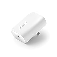 Belkin 30-Watt USB-C Wall Charger, USB-C Power Delivery, PPS Fast Charging for Apple iPhone 15, 15 Plus, 15 Pro, 15 Pro Max, iPhone 14, 14 Pro, 14 Pro Max, Galaxy S23, iPad, AirPods & More - White