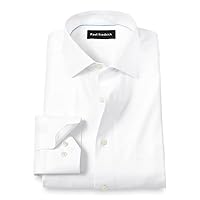 Paul Fredrick Men's Tailored Fit Comfort Stretch Non-Iron Solid Dress Shirt