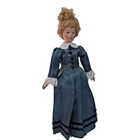 Melody Jane Dollhouse Victorian Lady Striped Dress Miniature People Porcelain
