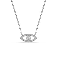 Round Cut 1.26TCW Colorless VVS1 Moissanite Diamond 925 Sterling Silver Eye Shape Pendants Gift For Girls