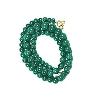 AAA Grade Natural Emerald Jade Round Beads Emerald Smooth Beaded Necklace Emerald Gemstone Jewelry. 6x8 MM, Green