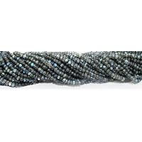 4 to 5mm Blue Flashy Strong Fire Labradorite Beads Dark Color 13