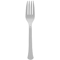 Silver Plastic Heavy Weight Forks (20 Count) - Premium Disposable Plastic Cutlery, Perfect for Home Use and All Kinds of Occasions