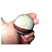 Jet Narmada Lingam Crystal Ball Sphere Genuine Original Authentic Usui Engraved 45 mm - 50 mm Gemstone Unique Rare Free Booklet Crystal Therapy Image is JUST A Reference.
