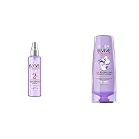 Elvive Hyaluron Plump Moisture Plump Hair Serum & L'Oreal Paris Elvive Hyaluron Plump Hydrating Conditioner for Dehydrated, Dry Hair Infused with Hyaluronic Acid Care Complex