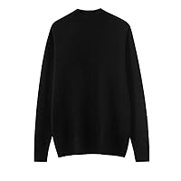 Men Autumn/Winter 100% Cashmere Cold Resistant Clothing Half High Collar Solid Color Pullover Sweater
