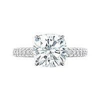 Moissanite Solitaire Engagement Ring, 3.0 CT Colorless Gemstone, 925 Sterling Silver Band, Women's Ring