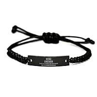 Inspirational Lineman Black Rope Bracelet, Being Lineman is not All glamore and high Fashion but it is Always rewarding, Best Birthday for Lineman