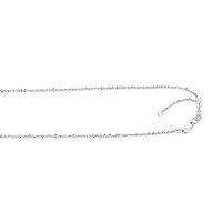 10k White Gold 1.5mm Shiny Sparkle Cut Adjustable Sparkle Chain Lobster Clasp Necklace 22 Inch Jewelry Gifts for Women