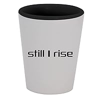 Still I Rise - 1.5oz Ceramic White Outer and Black Inside Shot Glass