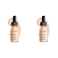 NYX PROFESSIONAL MAKEUP Total Control Pro Drop Foundation, Skin-True Buildable Coverage - Light Pale (Pack of 2)