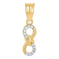 14k Two tone Gold Womens CZ Cubic Zirconia Simulated Diamond Infinity Love Symbol Charm Pendant Necklace Measures 21.8x5.4mm Wide Jewelry Gifts for Women