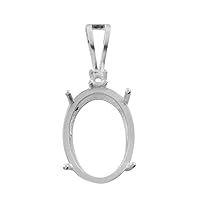 Carillon 925 Sterling Silver Oval 16X12 MM Without Stone Semi Mount Pendant For Faceted Diamond or Gemstone