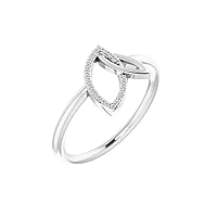 Platinum Diamond Double Leaf Ring
