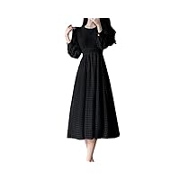 Midi Dresses for Women Long Sleeves Evening Wedding Party Robe Female Clothing