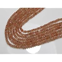 Sunstone - 14'' Inches Long Strand Micro Cut Faceted Rondelle Beads Size 3.5 mm