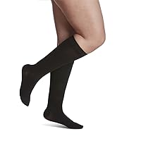 Sigvaris Women’s Style Soft Opaque 840 Closed Toe Calf-High Socks 20-30mmHg - Black - Large Long