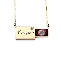 Red Blue Planet Star Nebulae Letter Envelope Necklace Pendant Jewelry