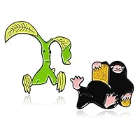Niffler and Pickett Brooch Cartoon Fantasy Animal Creature Beast Magic Movie Enamel Pin Denim Lapel Badge