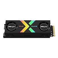 PNY CS3150 XLR8 Gaming Epic-X RGB 1TB PCIe Gen5 x4 NVMe M.2 SSD with RGB Dual Fan Heatsink - Microsoft DirectStorage Compatible – up to 11500 MB/s Read – M280CS3150XHS-1TB-RB