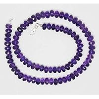 Purple Amethyst Necklace rondelle Faceted 18.5'Strand Gemstone Beads, Jewelry Supplies for Jewelry Making, Bulk Beads, for Meditation,Reiki Healing Mystic Gemstone 8-9mm Chik_NECKLACE-39320