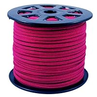 Faux Leather Suede Beading Cord (Cerise, 10 ft)