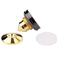 4 Set Gold Speaker Spikes Isolation CD Amplifier Turntable Pad Stand Feet Double-Sided Adhesive UY8 - (Size: Gold, Color: Brown)