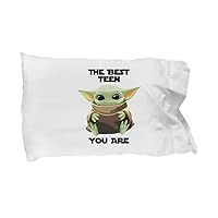 The Best Teen Pillowcase You are Cute Baby Alien Funny Gift for Sci-fi Fan Birthday Present Gag Space Movie Theme Lover Pillow Cover Case 20x30