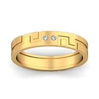 Art Deco Style Natural Wedding Band For Mens