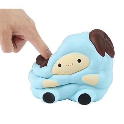 AOLIGE Jumbo Squishy White Sheep Slowing Squishies Kawaii Kids Fidget Toys Stress Relief Toy (Blue Sheep)