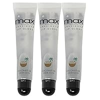 (3Pack) MAX Makeup Lip Polish Coconut Oil Clear Gloss
