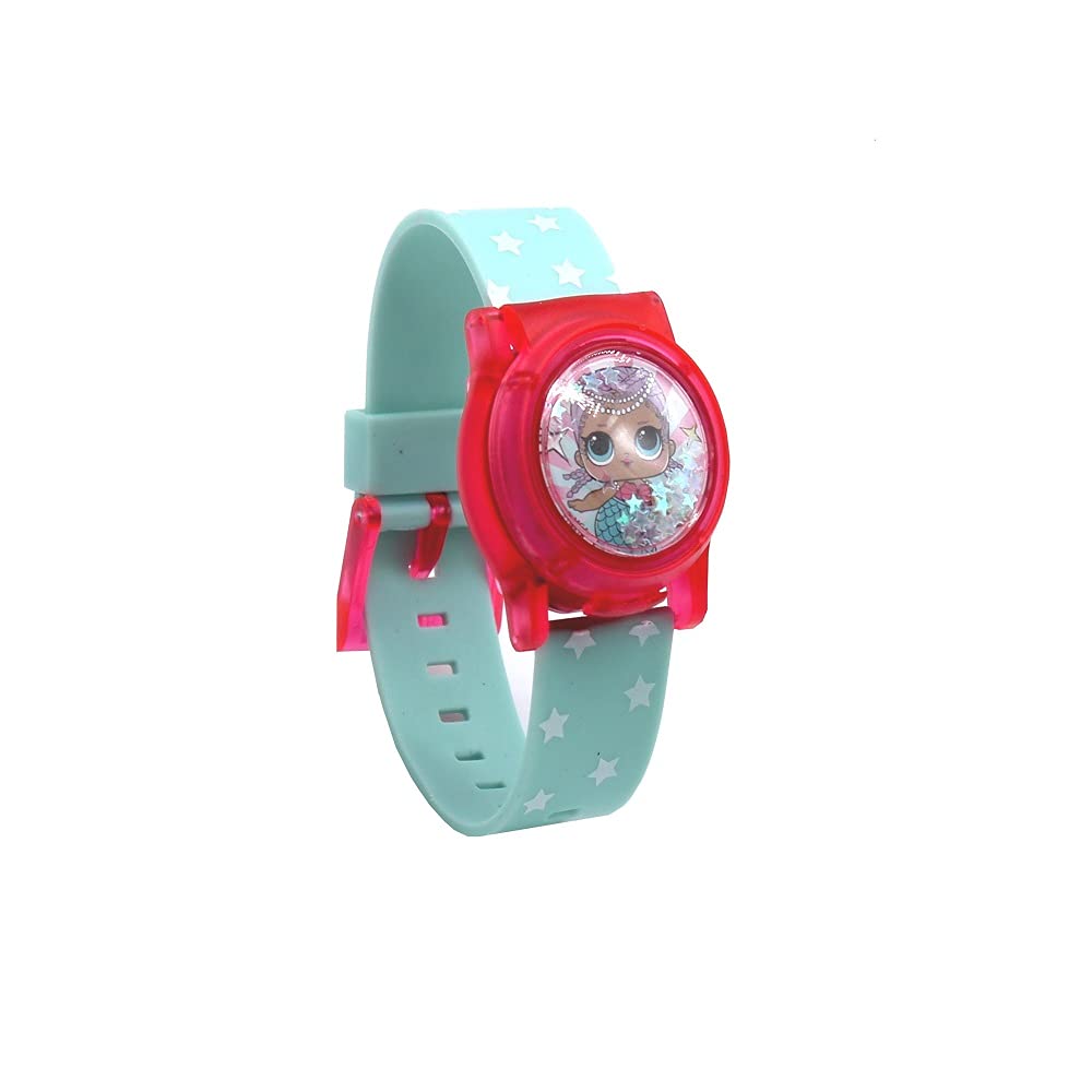L.O.L. Surprise! Girls' Quartz Watch with Plastic Strap, Green, 19.5 (Model: LOL4006AZ)
