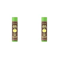SPF 30 Sunscreen Lip Balm | Vegan and Hawaii 104 Reef Act Compliant (Octinoxate & Oxybenzone Free) Broad Spectrum Natural Lip Care with UVA/UVB Protection |Kiwi Flavor| .15 oz (Pack of 2)