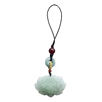 Natural Grade A Jadeite Jade Fox Lotus Laughing Buddha Butterfly Feather Pendant Mobile Phone Chain Key Chain Cell Phone Strap Phone Charm Decor
