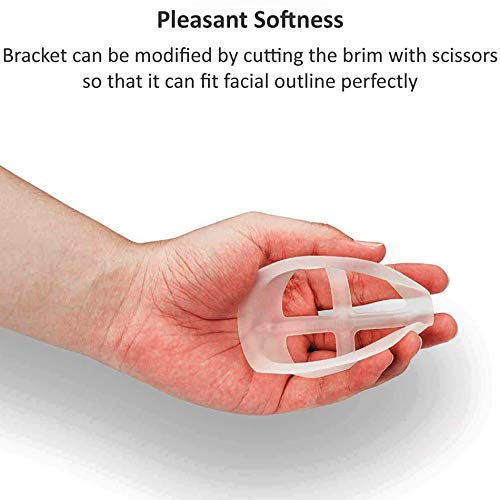 3D Bracket for Comfortable Breathing, Breathing Cup Face Bracket Soft Support Frame|Frame Protector, Create More Breathing Space|Washable|Reusable|Translucent,3Pcs
