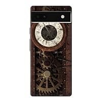 R3221 Steampunk Clock Gears Case Cover for Google Pixel 6a