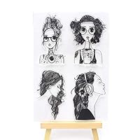 Welcome to Joyful Home 1pc Fashion Girl Lady Rubber Clear Stamp for Card Making Decoration and Scrapbooking